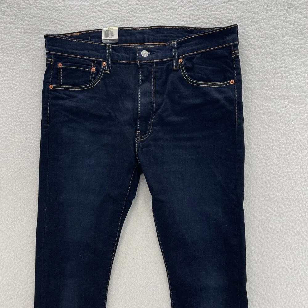 Levis Jeans Mens 36x32 Blue 512 Slim Taper Dark Wash Indigo Denim Preppy Casual